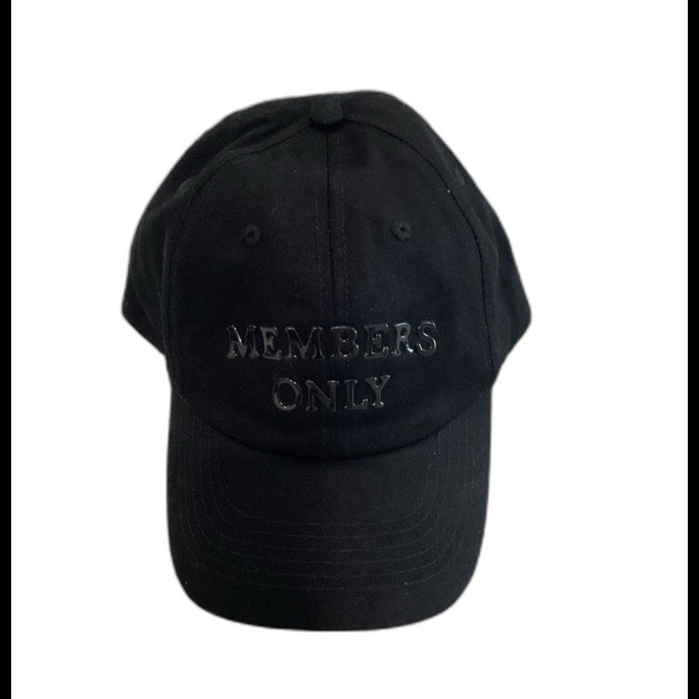 Members Only Cap Hat Unisex Adjustable Black on Black MCMLXXV 1975 Design